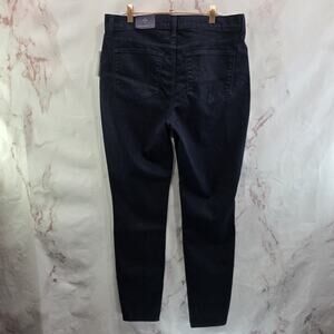 NYDJ Jeans Womens 12 Super Skinny Navy High Rise Denim Not Your Daughters Color